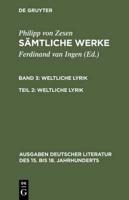 Weltliche Lyrik Bd 3. Bd 3/Tl 2