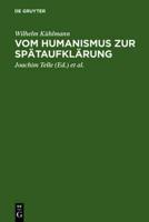 Vom Humanismus zur Spataufklarung