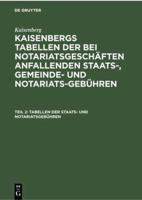 Tabellen Der Staats- Und Notariatsgebühren