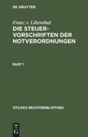 Die Steuervorschriften Der Notverordnungen