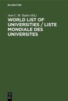 World List of Universities / Liste Mondiale Des Universites