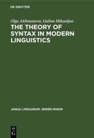 The Theory of Syntax in Modern Linguistics