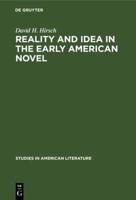 Reality and Idea in the Early American Novel