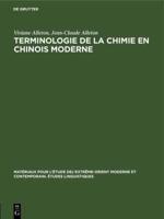 Terminologie De La Chimie En Chinois Moderne