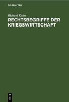 Rechtsbegriffe Der Kriegswirtschaft