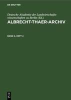 Albrecht-Thaer-Archiv. Band 4, Heft 4