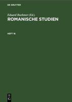 Romanische Studien. Heft 16