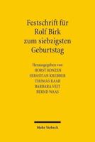 Festschrift Fur Rolf Birk Zum Siebzigsten Geburtstag