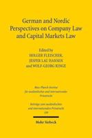 German and Nordic Perspectives on Company Law and Capital Markets Law