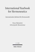 International Yearbook for Hermeneutics 15 / Internationales Jahrbuch Fur Hermeneutik 15