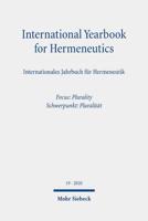 International Yearbook for Hermeneutics 19 / Internationales Jahrbuch Fur Hermeneutik 19