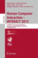 Human-Computer Interaction - INTERACT 2015 Information Systems and Applications, Incl. Internet/Web, and HCI