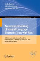 Automatic Processing of Natural-Language Electronic Texts With NooJ
