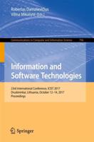 Information and Software Technologies : 23rd International Conference, ICIST 2017, Druskininkai, Lithuania, October 12-14, 2017, Proceedings