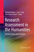 Research Assessment in the Humanities : Towards Criteria and Procedures