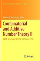 Combinatorial and Additive Number Theory II : CANT, New York, NY, USA, 2015 and 2016