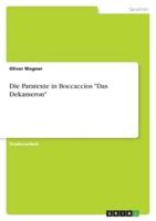 Die Paratexte in Boccaccios "Das Dekameron"