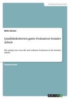 Qualitätskriterien Guter Evaluation Sozialer Arbeit