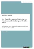 Der Capability Approach Nach Martha Nussbaum Und Sein Bezug Zur Sozialen Arbeit