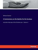 A Commentary on the Epistles for the Sundays
