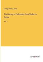 The History of Philosophy from Thales to Comte