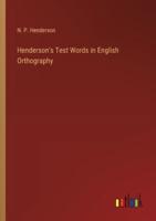 Henderson's Test Words in English Orthography