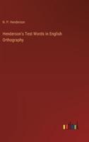 Henderson's Test Words in English Orthography