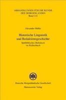 Historische Linguistik Und Redaktionsgeschichte