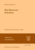 Die Werke Notkers des Deutschen, Band 7, Die kleineren Schriften