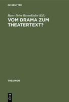 Vom Drama Zum Theatertext?