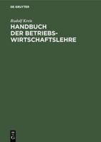 Handbuch Der Betriebswirtschaftslehre