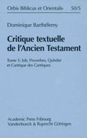 Critique Textuelle De l'Ancien Testament