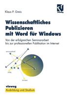 Wissenschaftliches Publizieren Mit Word Für Windows