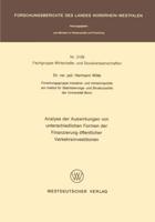 Analyse Der Auswirkungen Von Unterschiedlichen Formen Der Finanzierung Öffentlicher Verkehrsinvestitionen. Fachgruppe Wirtschafts- Und Sozialwissenschaften