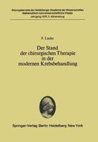 Der Stand Der Chirurgischen Therapie in Der Modernen Krebsbehandlung Sitzungsber.Heidelberg 78
