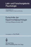 Fortschritte Der Experimentalpsychologie