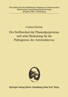 Der Stoffwechsel Der Plasmalipoproteine Und Seine Bedeutung Für Die Pathogenese Der Arteriosklerose Sitzungsber.Heidelberg 86