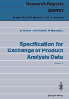 Specification for Exchange of Product Analysis Data Project 322. CAD Interfaces (CAD*1)