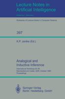 Analogical and Inductive Inference Lecture Notes in Artificial Intelligence