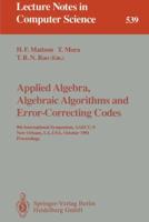 Applied Algebra, Algebraic Algorithms and Error-Correcting Codes