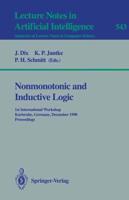 Nonmonotonic and Inductive Logic Lecture Notes in Artificial Intelligence