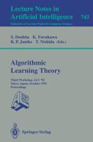 Algorithmic Learning Theory - ALT '92 Lecture Notes in Artificial Intelligence