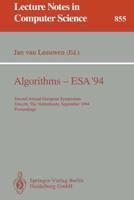 Algorithms - ESA '94 : Second Annual European Symposium, Utrecht, The Netherlands, September 26 - 28, 1994. Proceedings