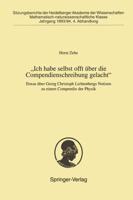 „Ich Habe Selbst Offt Über Die Compendienschreibung Gelacht" Sitzungsber.Heidelberg 93/94