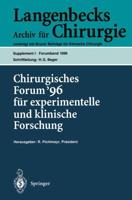 Chirurgisches Forum '96 Fur Experimentelle Und Klinische Forschung Forumband