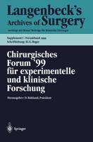 Chirurgisches Forum '99 Für Experimentelle Und Klinische Forschung Forumband