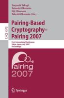Pairing-Based Cryptography - Pairing 2007 Security and Cryptology