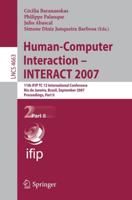 Human-Computer Interaction - INTERACT 2007 Information Systems and Applications, Incl. Internet/Web, and HCI