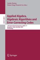 Applied Algebra, Algebraic Algorithms and Error-Correcting Codes Theoretical Computer Science and General Issues