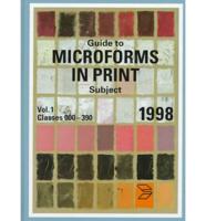 Guide to Microforms in Print 1998